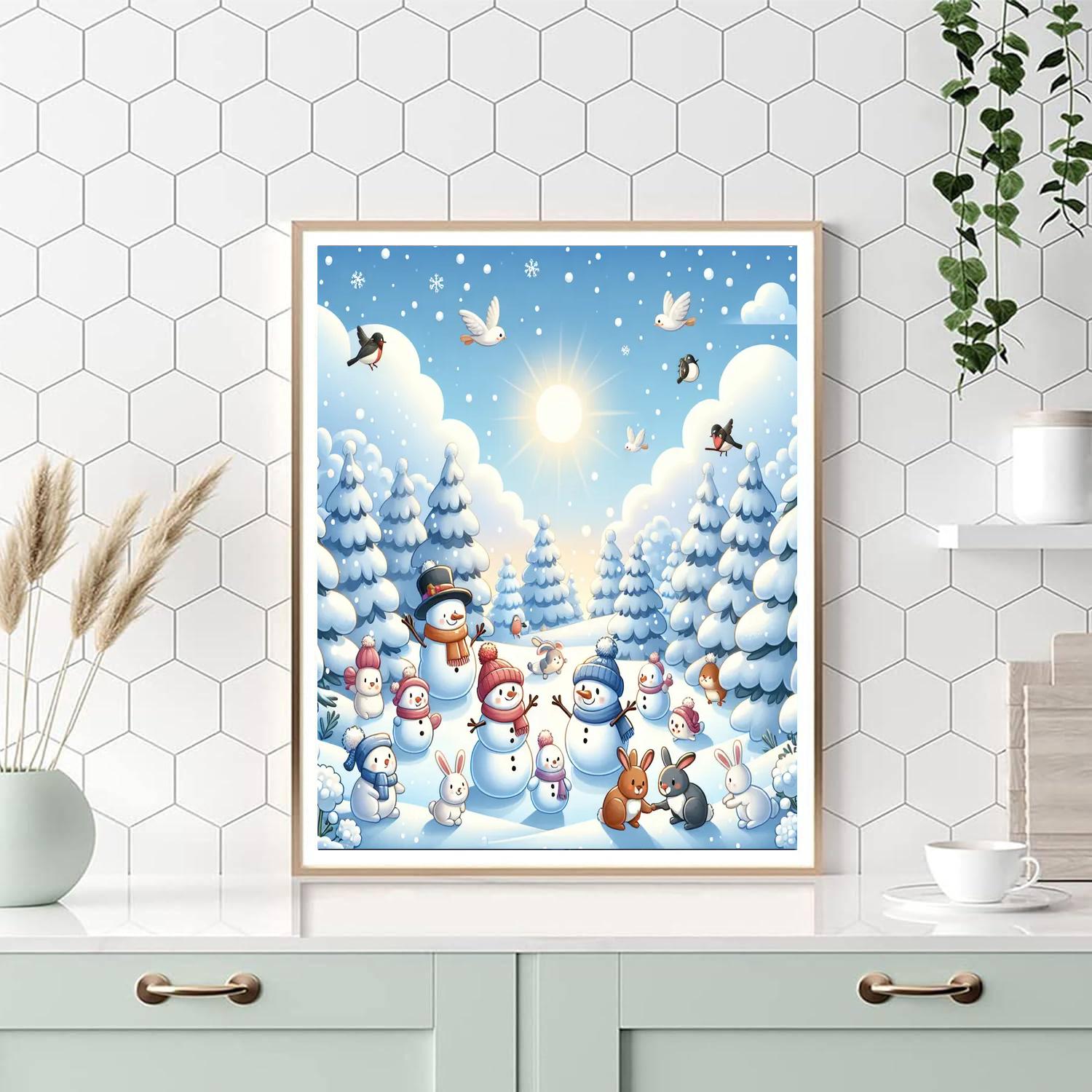 Bright Winter Wonderland Painting Number Kit