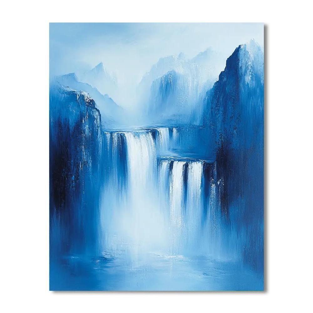 Nandalal Bose Inspired Serenity Of Waterfalls  Painting Number Kit