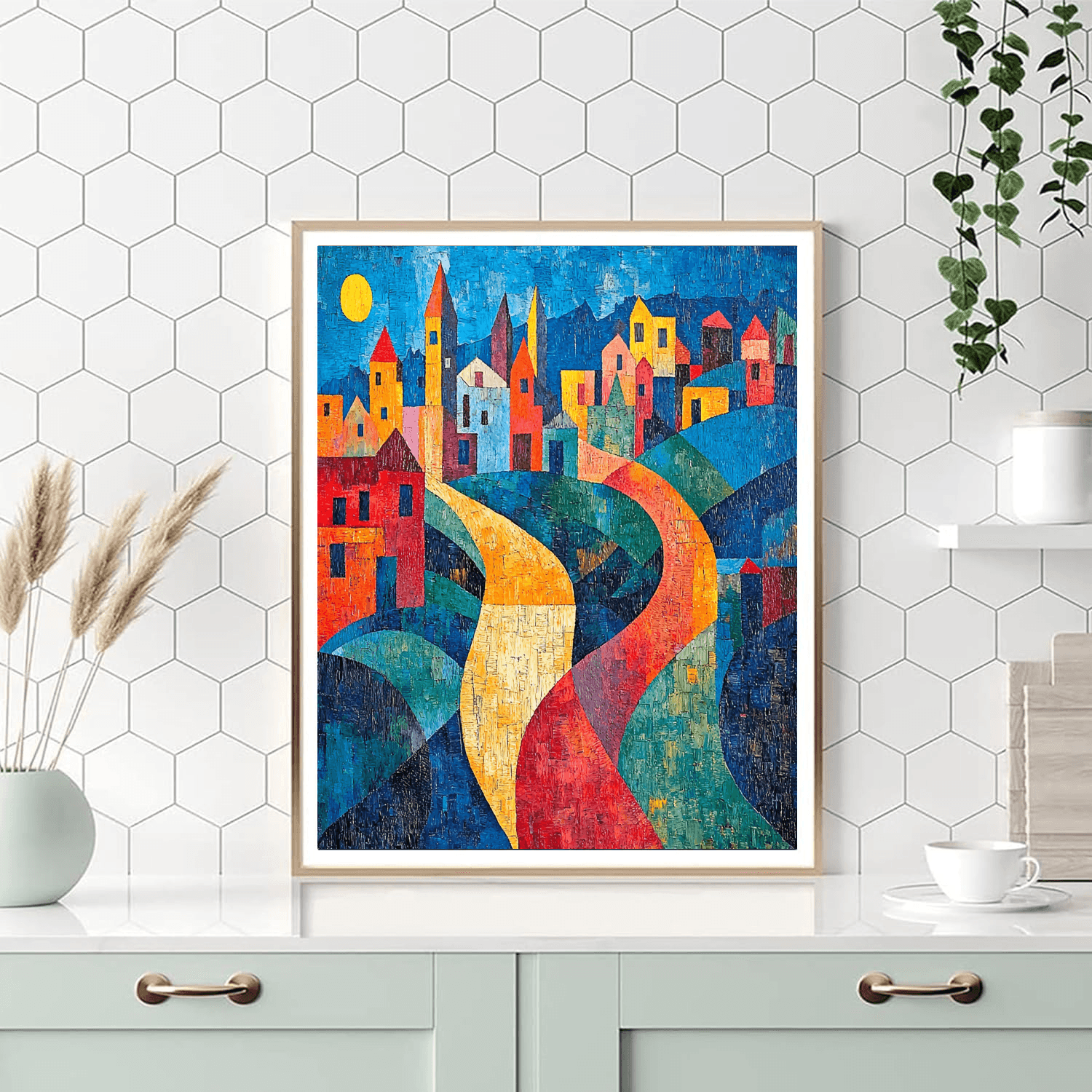 Pablo Picasso Inspired Whimsical Cityscape Paint By Numbers Kits