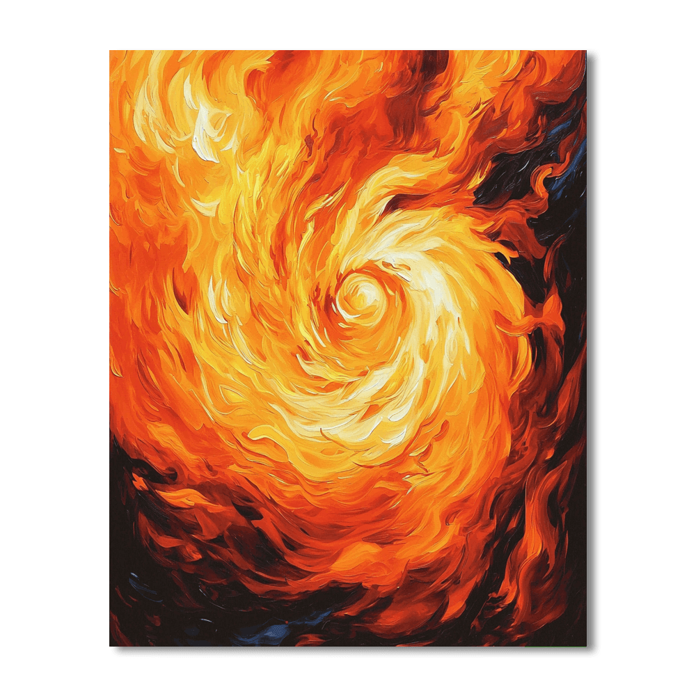 Egon Schiele Inspired Dynamic Dance Of Flames  Paint By Number