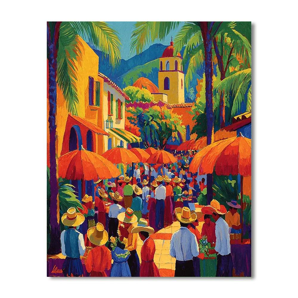 Diego Rivera Inspired Vibrant Mexican Fiesta  Paint By Numbers