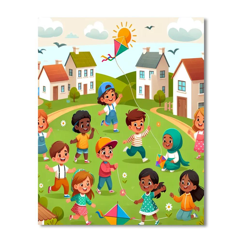 The Cheerful Village Painting Number Kit
