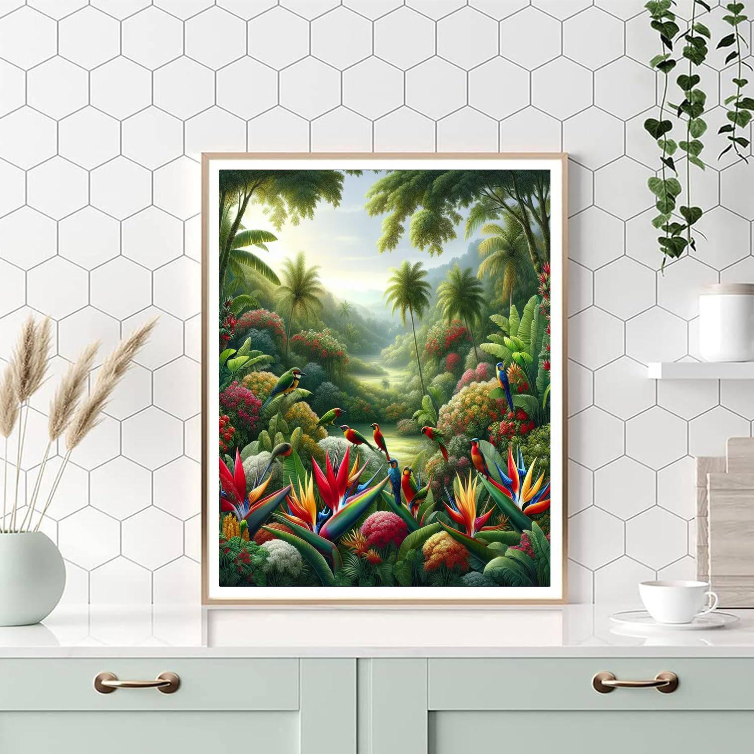 Exotic Flora And Fauna Paint By Numbers