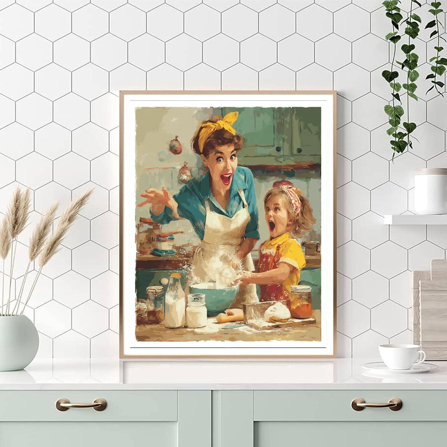 Baking Together With Mom Painting Number Kit