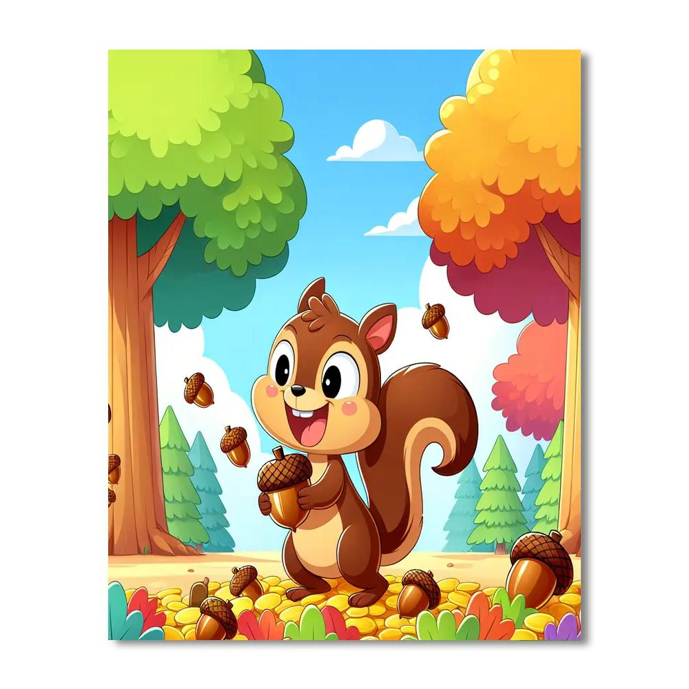 Spunky Squirrel Numbered Painting Kits