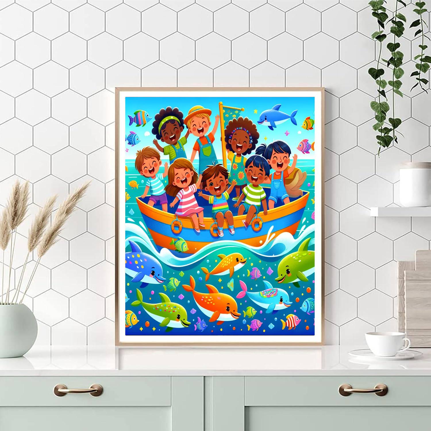 Sailing The Rainbow Seas Painting Number Kit