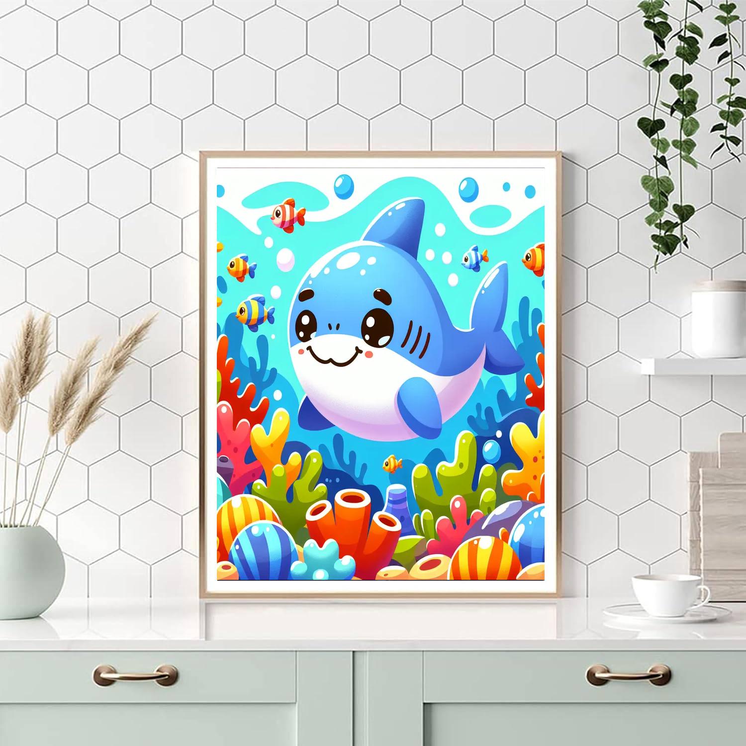 Brave Little Shark Numbered Painting Kits