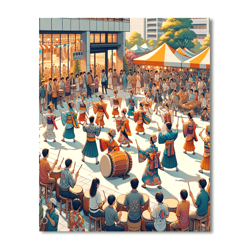 Okinawa Zento Eisa Matsuri Painting Number Kit