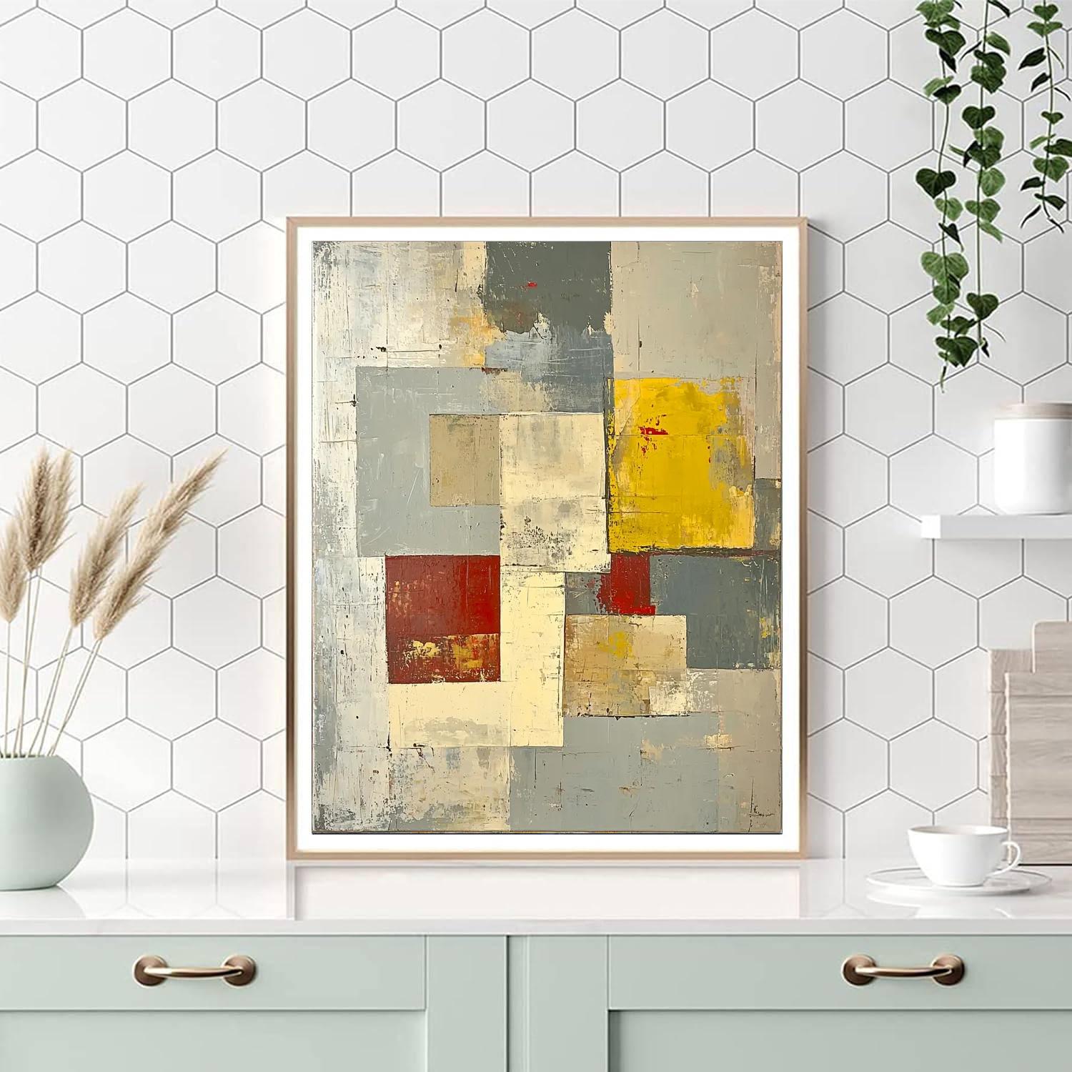 Jean-Michel Basquiat Inspired Fragments Of Time  Number Painting