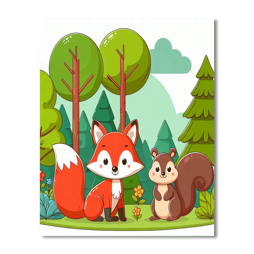 Colorful Forest Friends Number Painting