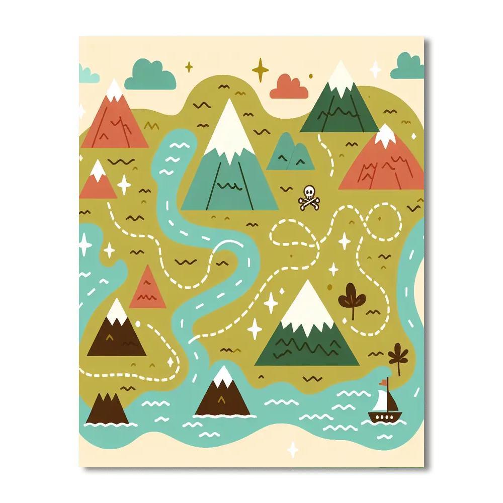 Explorer’s Map Adventure Paint By Color