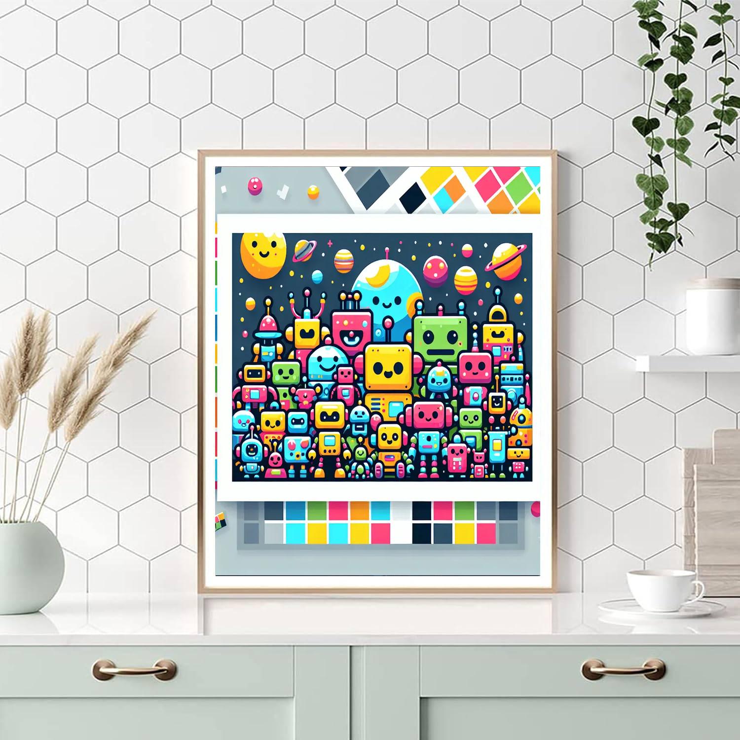 Robot Planet Playground Paint By Number