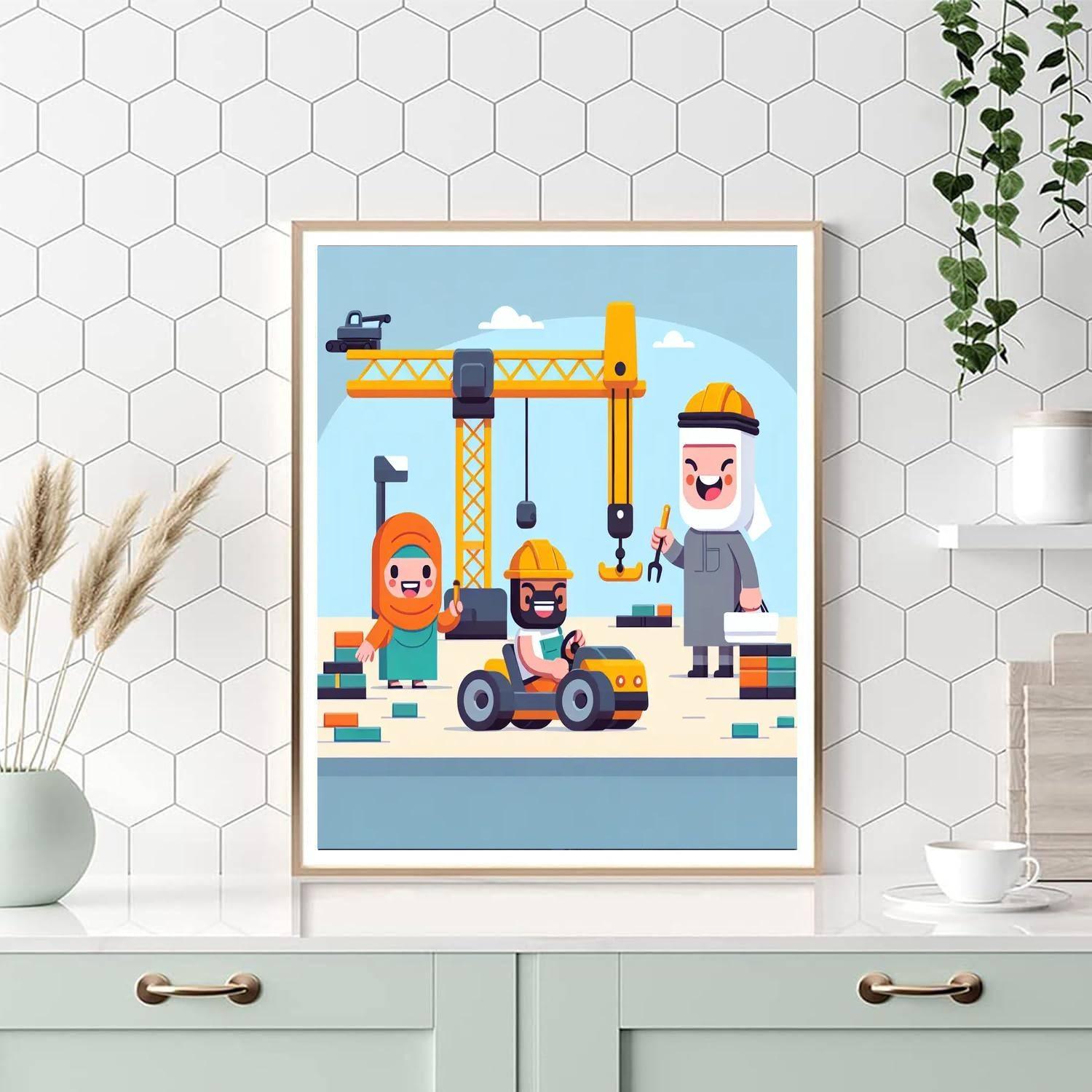 Construction Crew Heroes Paint By Number