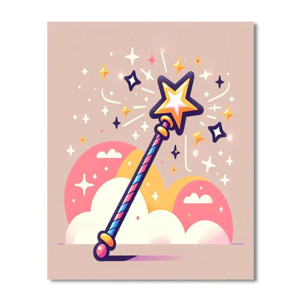 Sparkly Magic Wand Paint By Numbers Art