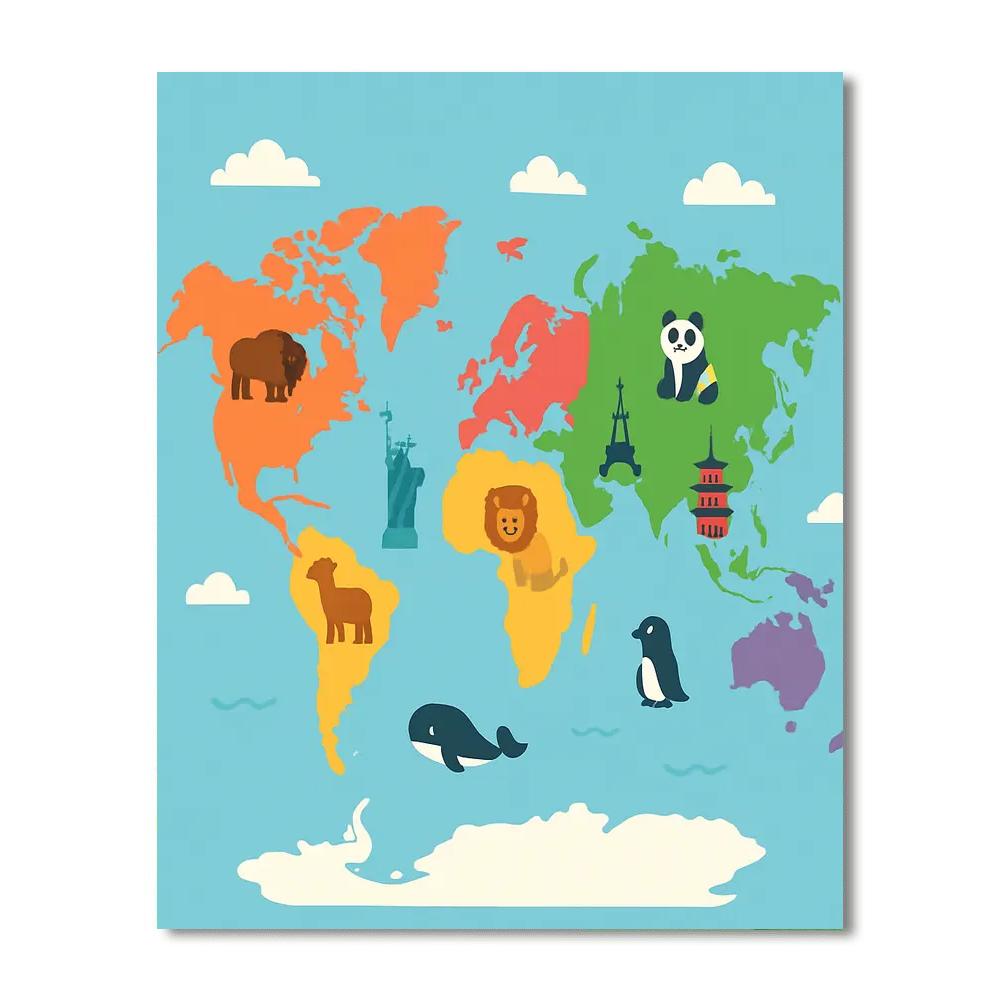 Explorer’s World Map Paint By Numbers