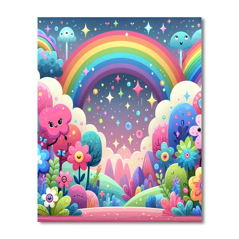 Rainbow Wonderland Adventure Painting Number Kit