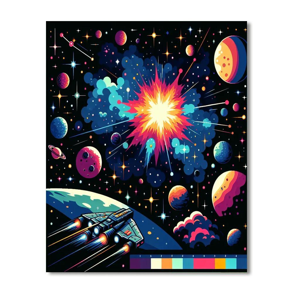 Galaxy Supernova Exploration Paint By Numbers