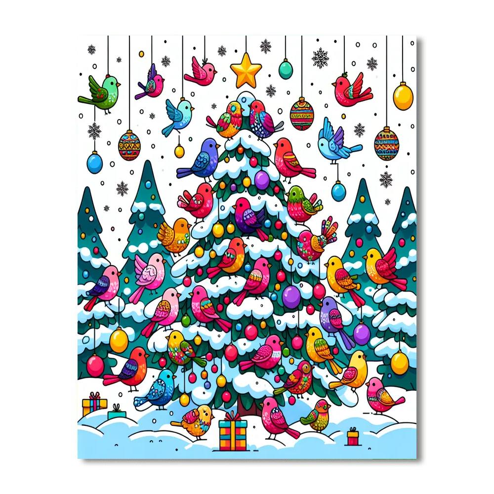 Festive Feathered Friends Paint By Numbers Art