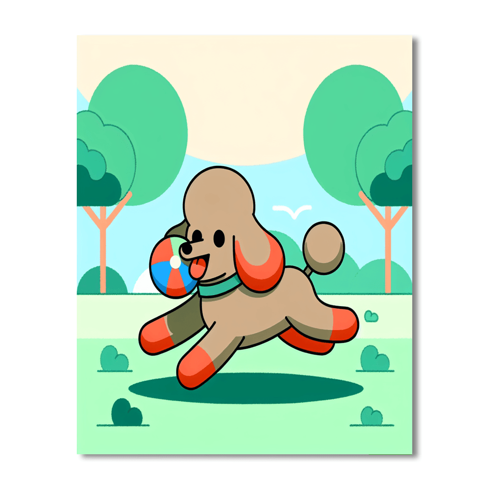 Playful Poodles Number Painting