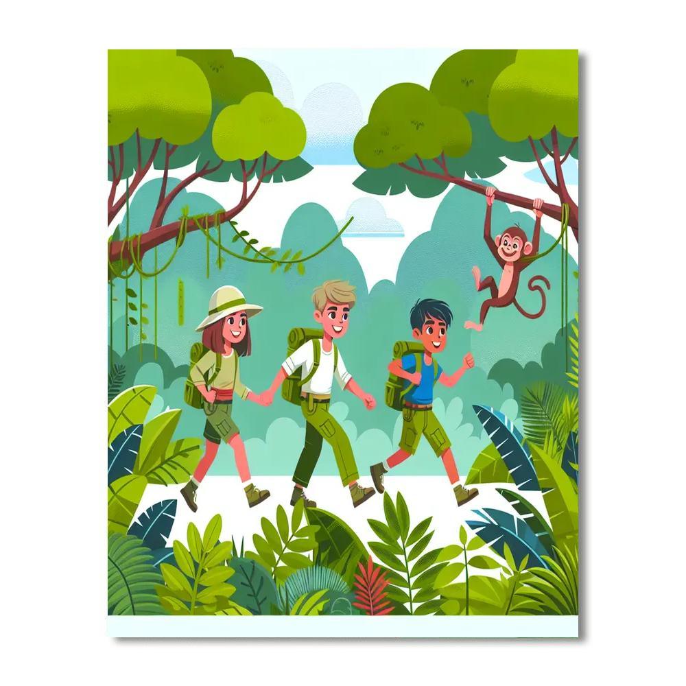 Jungle Expedition Journey Painting Number Kit