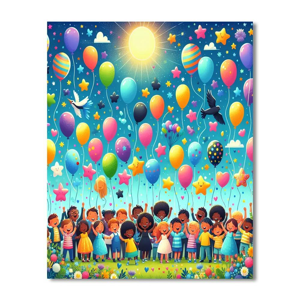 Bubblegum Balloon Festival Numbered Painting Kits