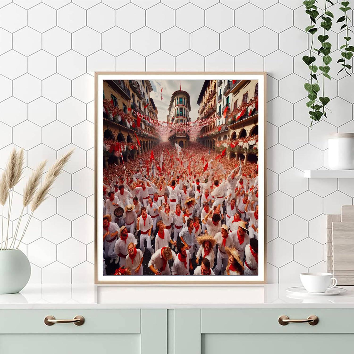 Festival De San Fermin Number Painting