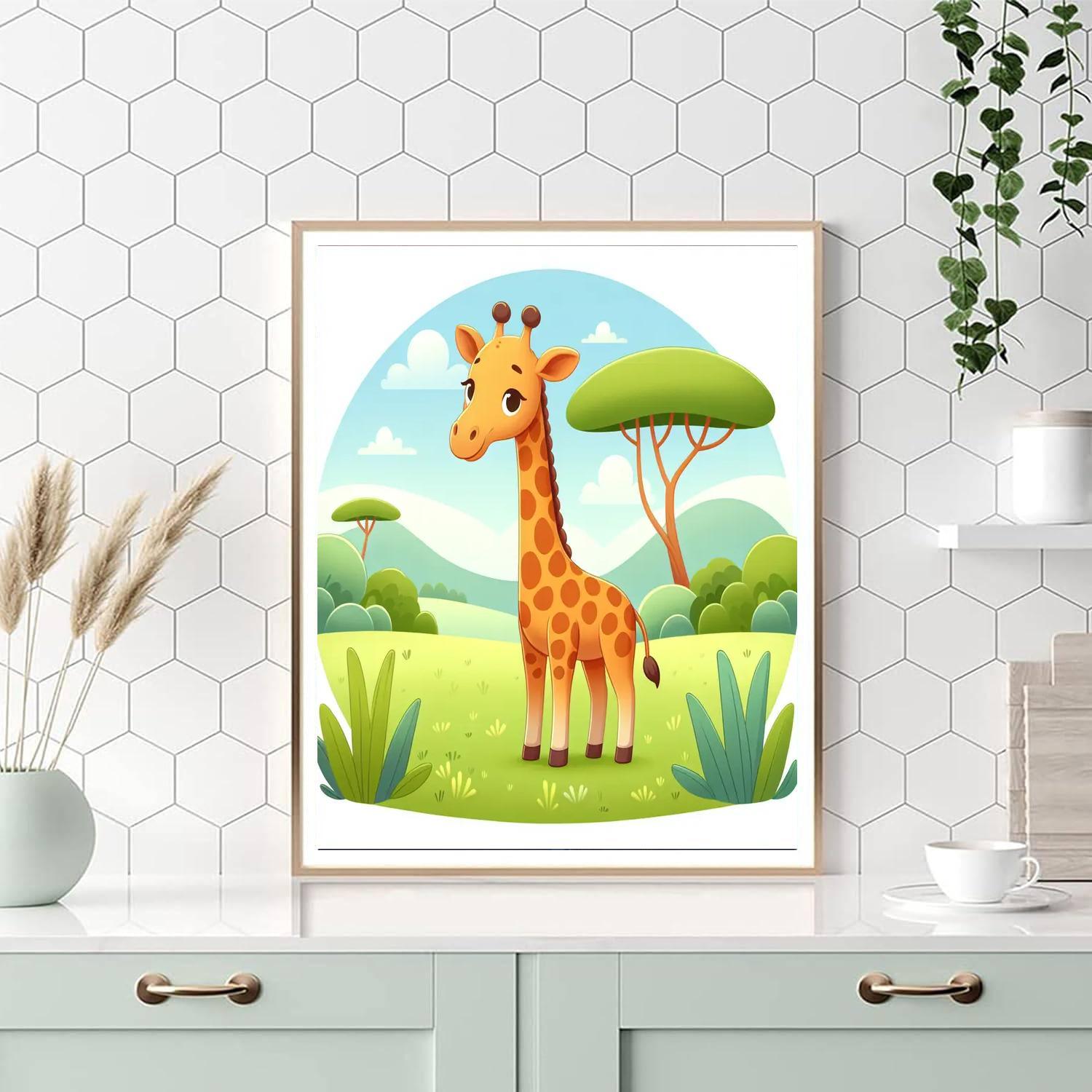 Gentle Giraffe Safari Painting By Numbers Kit