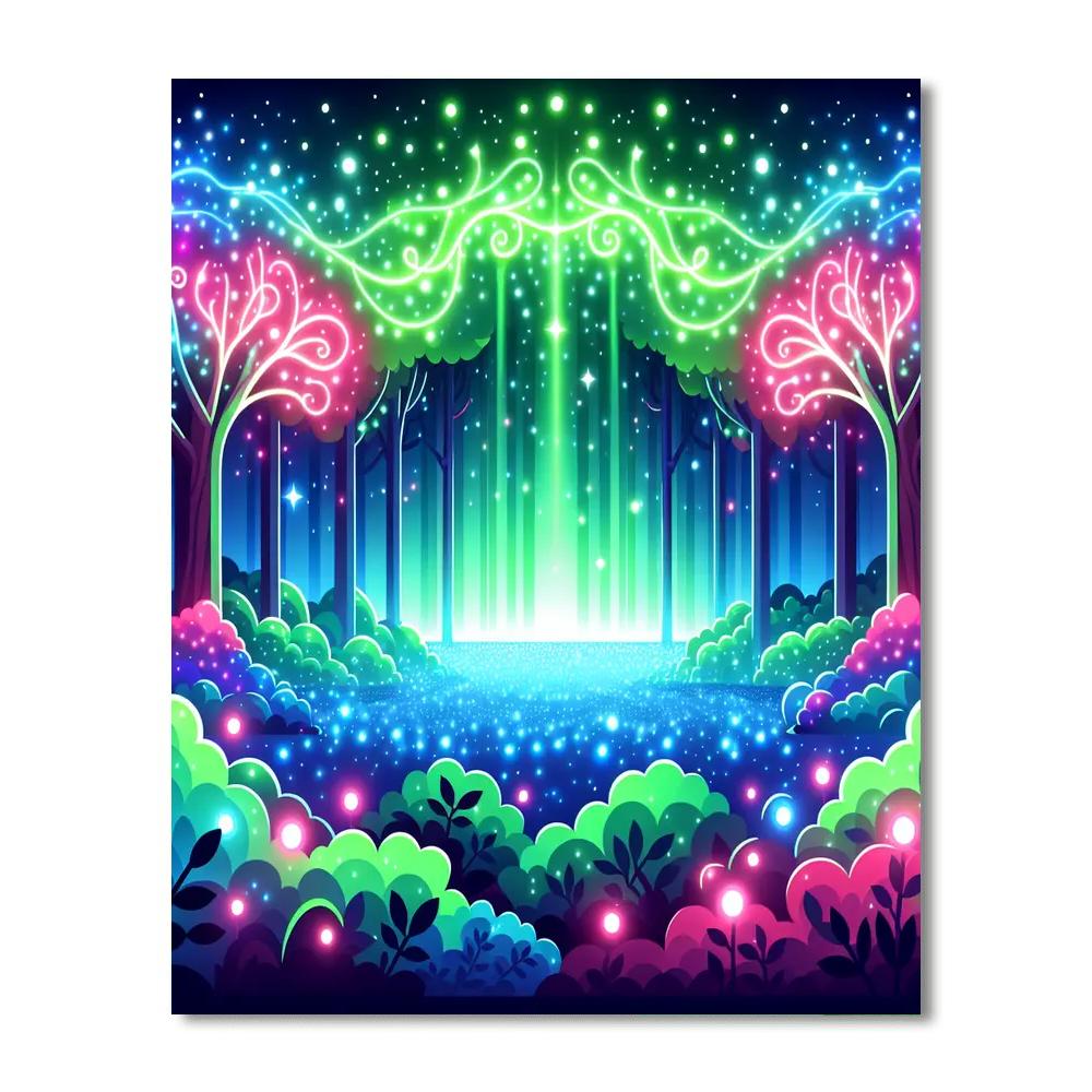 Magical Forest Light Show DIY Paint By Numbers