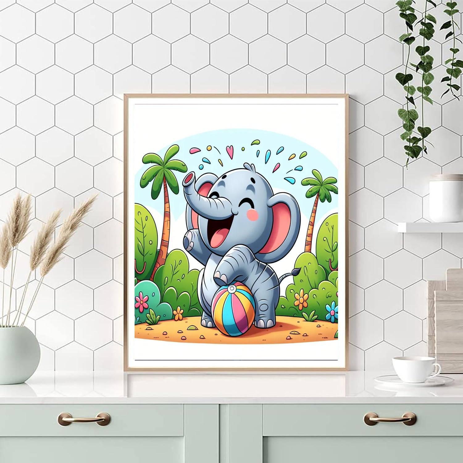 Energetic Elephant Paint By Numbers