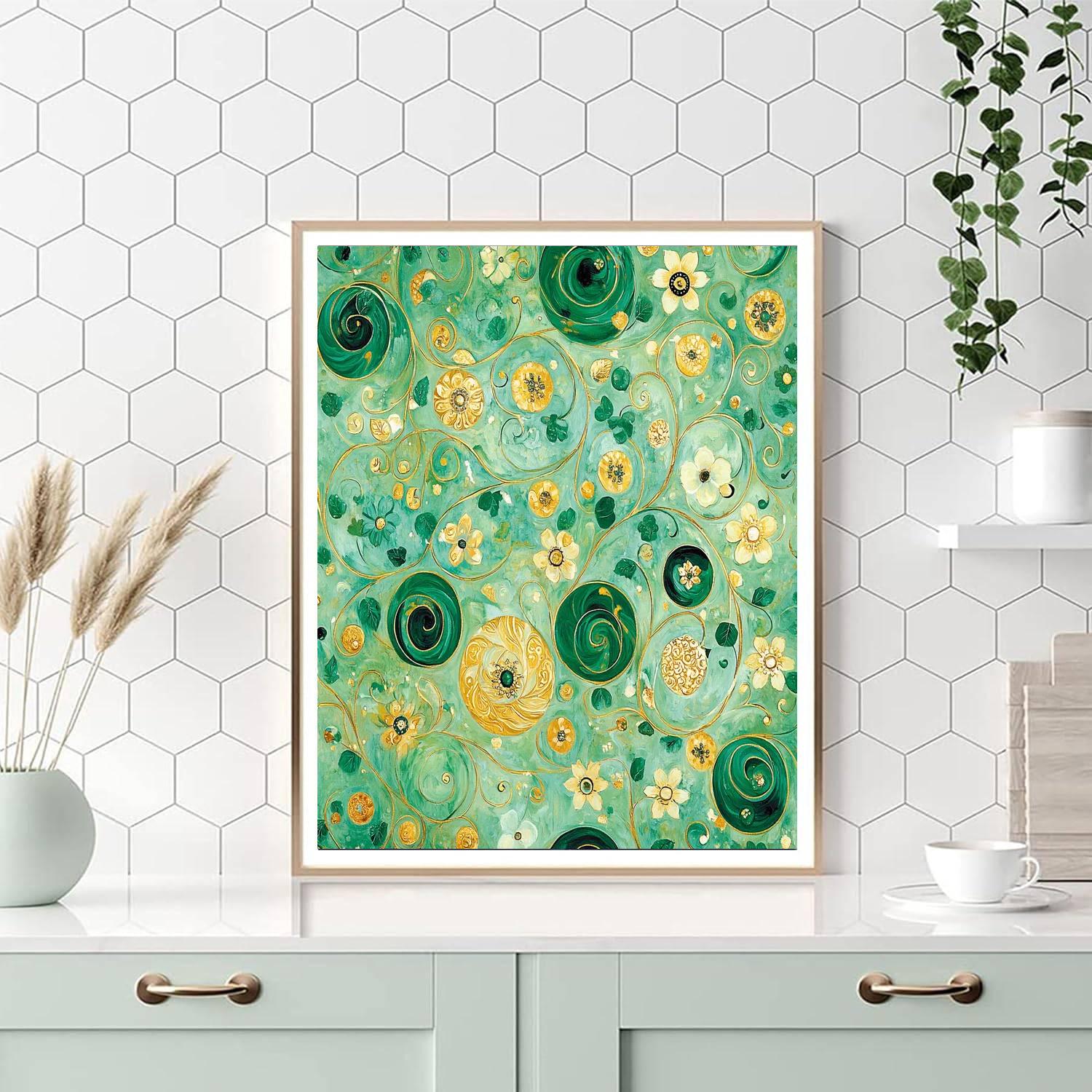 Gustav Klimt Inspired Ethereal Gold Flora  Paint By Numbers Kits