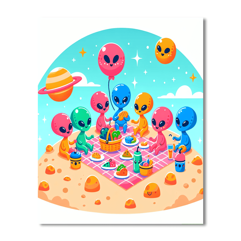Alien Space Picnic Paint By Color