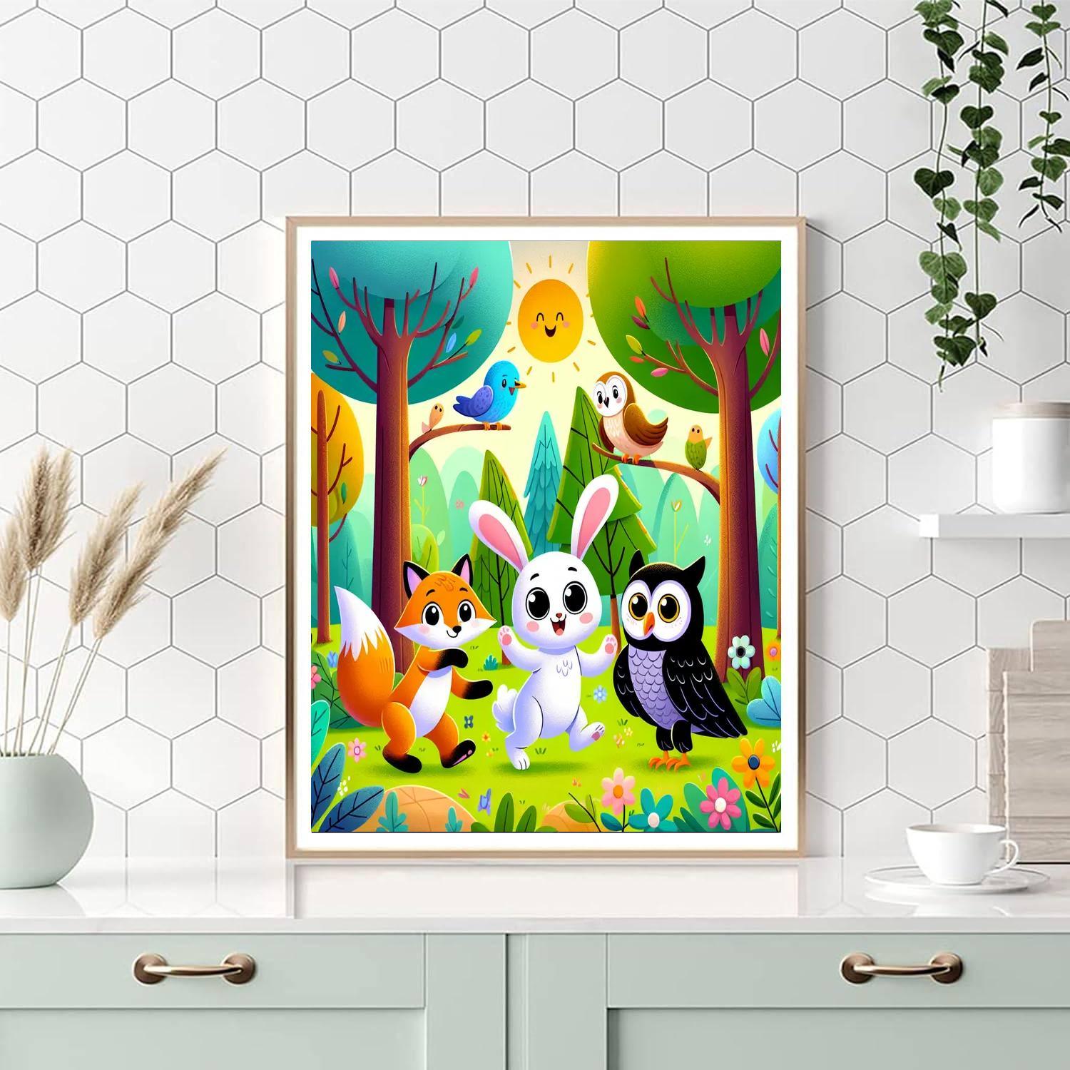 Silly Forest Creatures Paint By Numbers Art