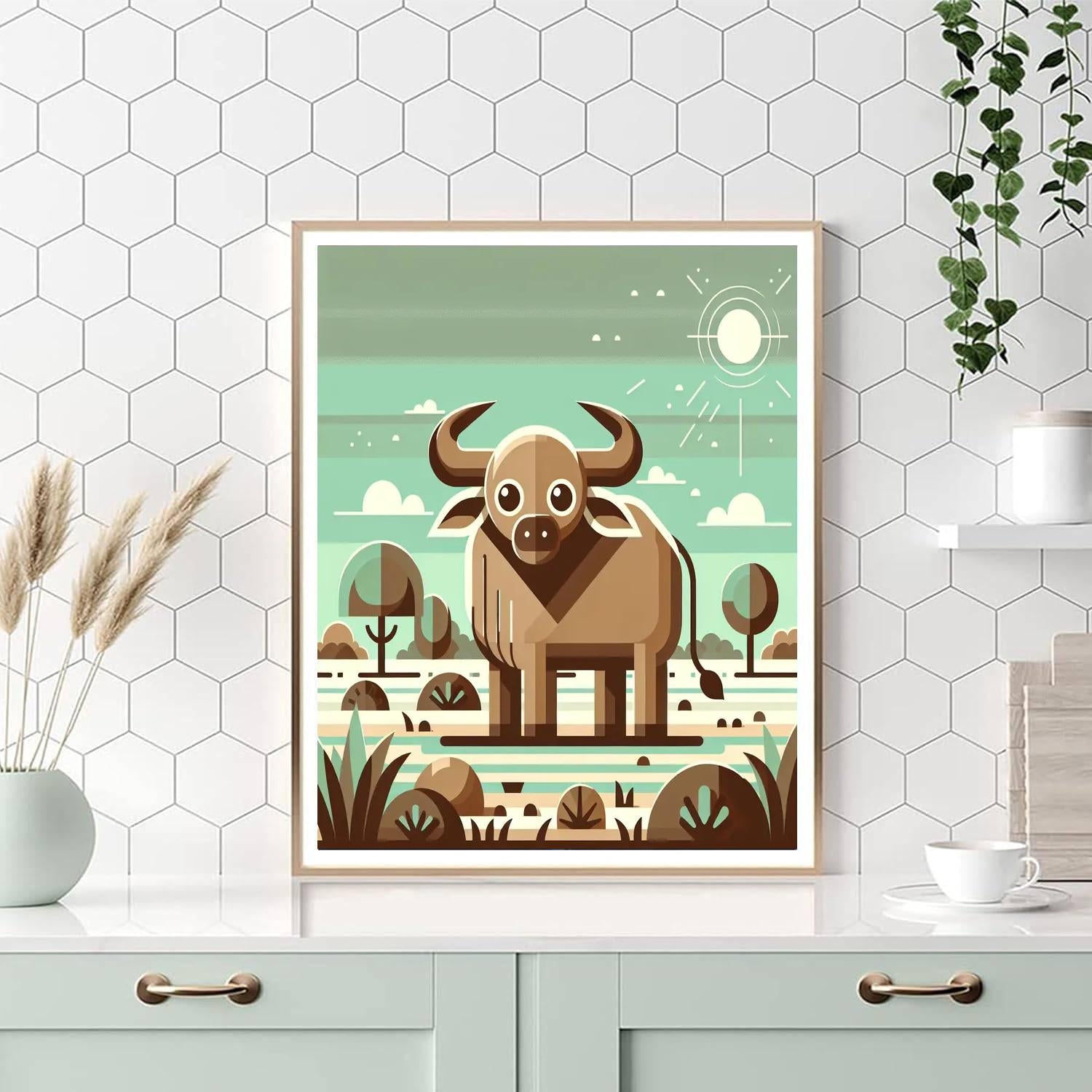 Zesty Zebu Paint By Numbers Art
