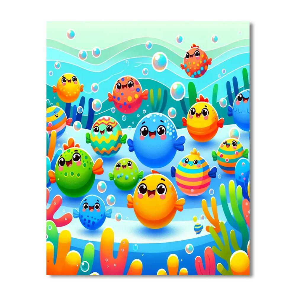 Rainbow Fish Party Painting Number Kit