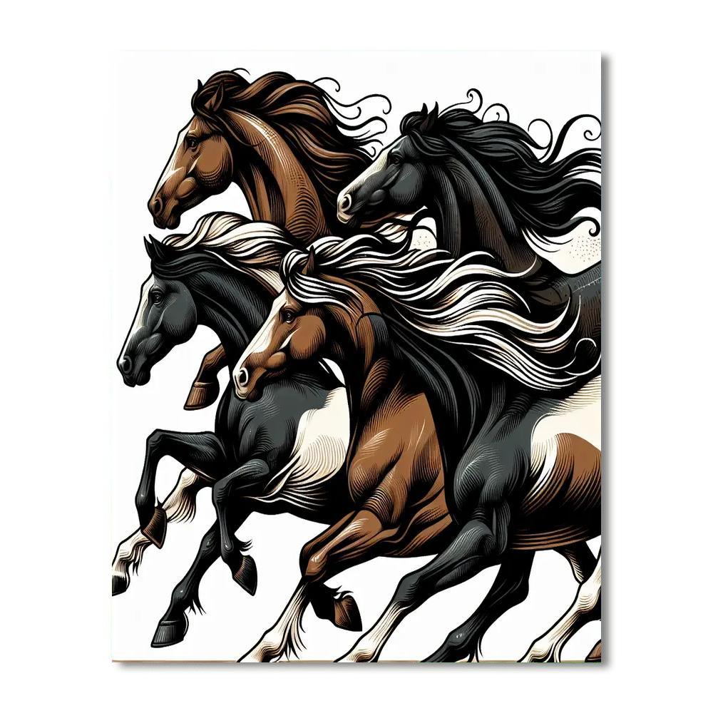 Majestic Horse Gallop Numbered Painting Kits