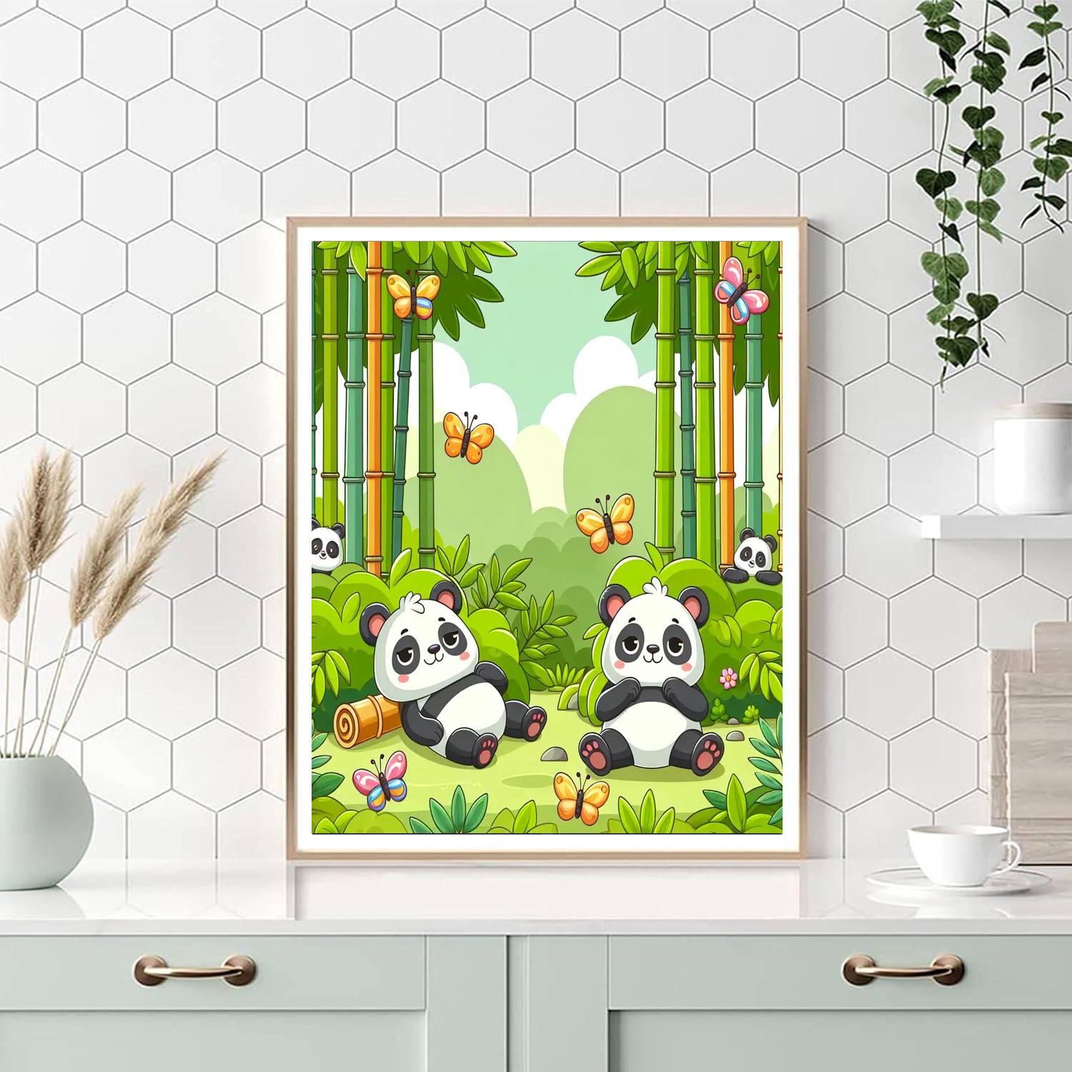 Gentle Giant Panda Oasis Paint By Numbers