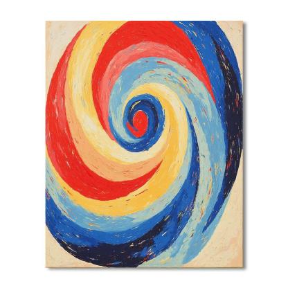 Joan Miró Inspired Vibrant Whirlwinds  Number Painting