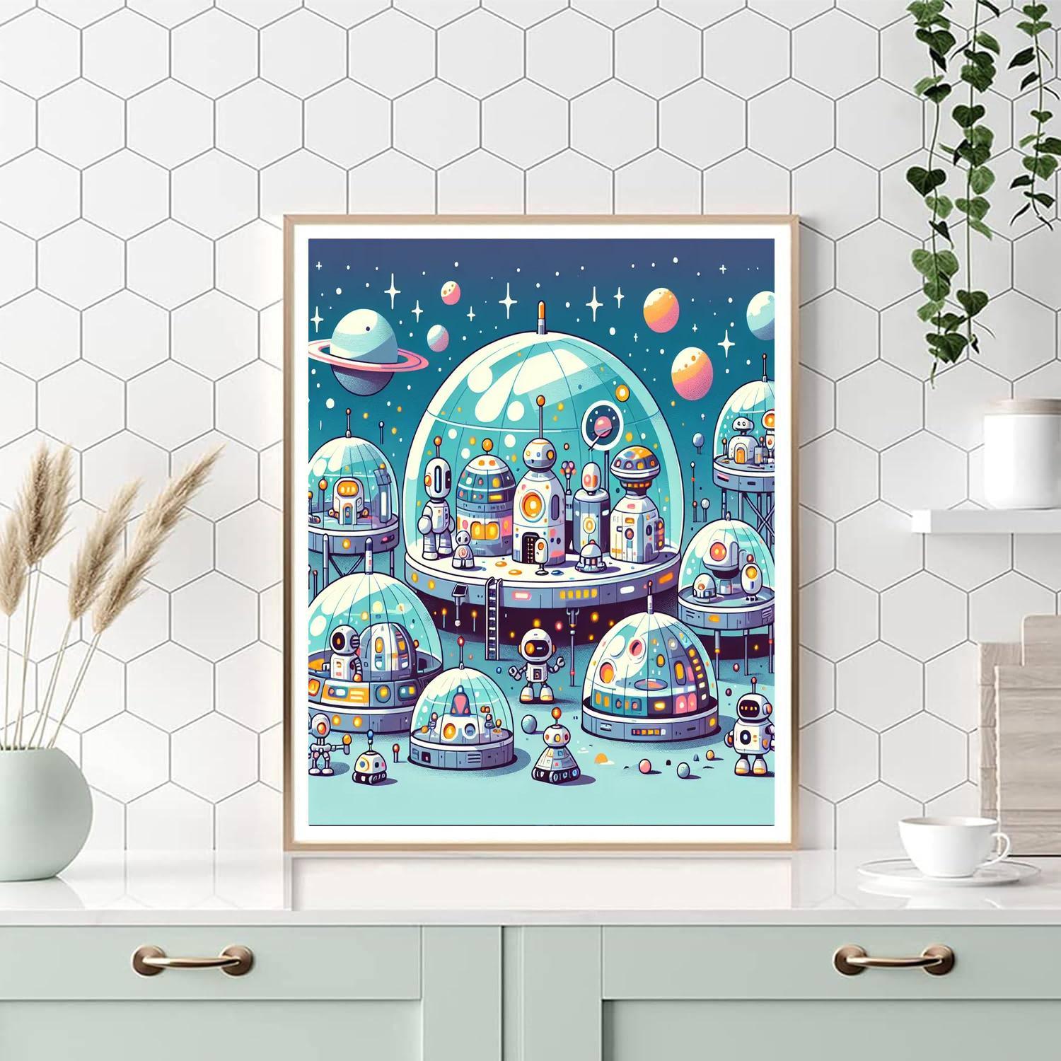 Space Colony Future Paint By Numbers Kits