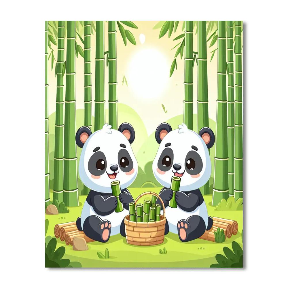 Panda Picnic Pals Number Painting