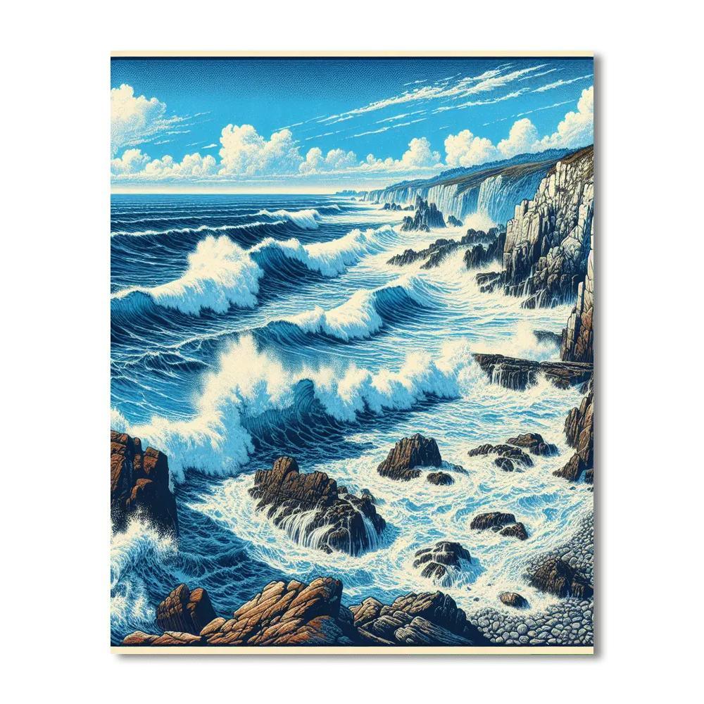 Breathtaking Ocean Vista Painting By Numbers Kit