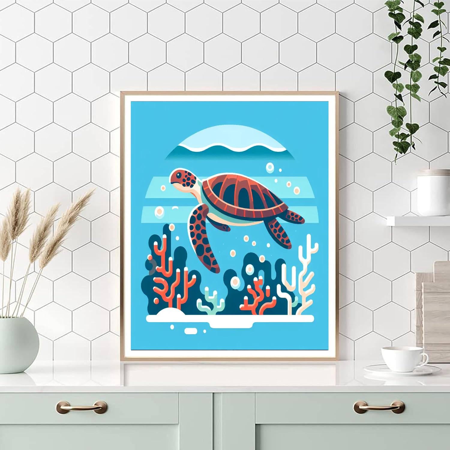 Gentle Sea Turtle Odyssey Paint By Number