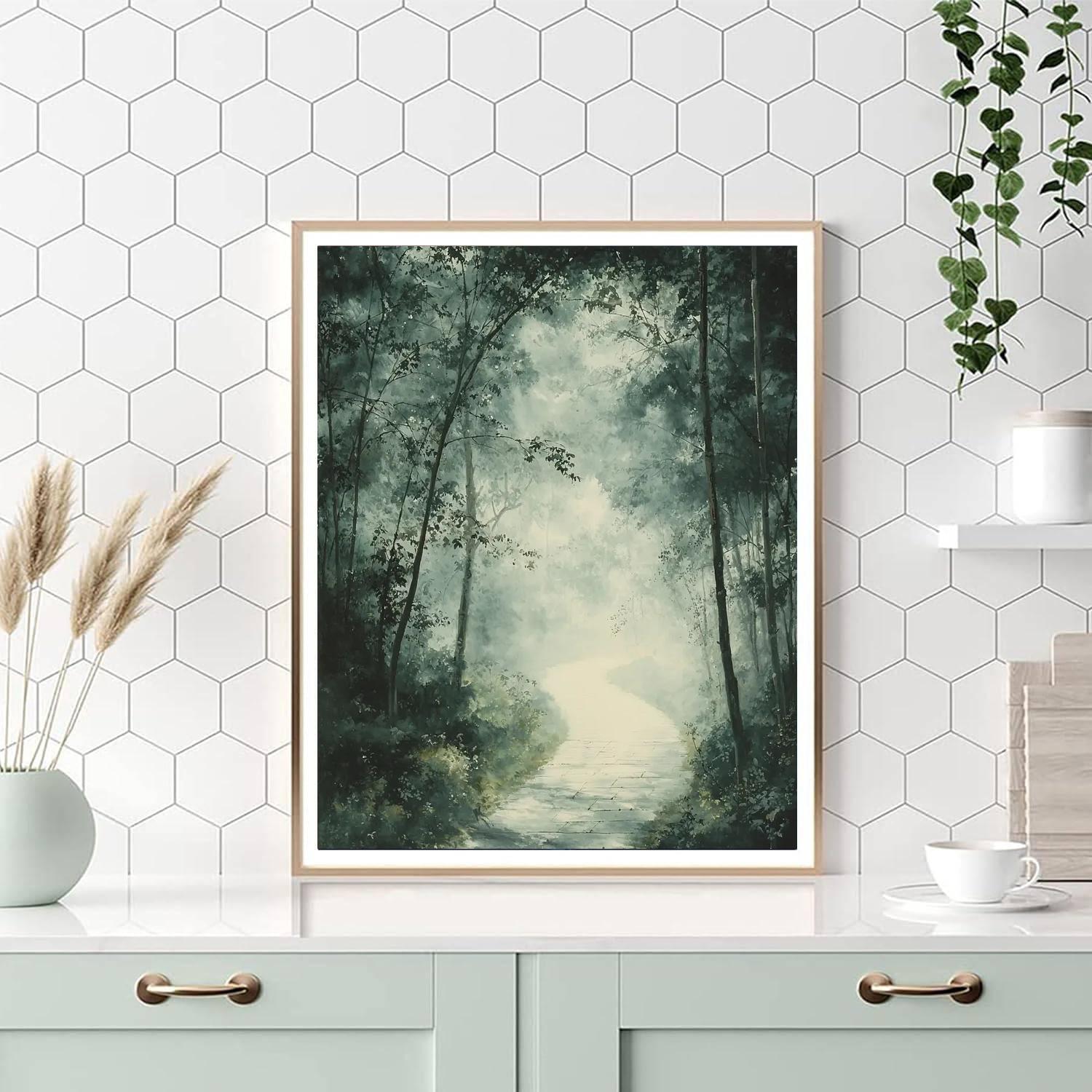 Zhao Mengfu Inspired Pathway Through The Mist  Numbered Painting Kits