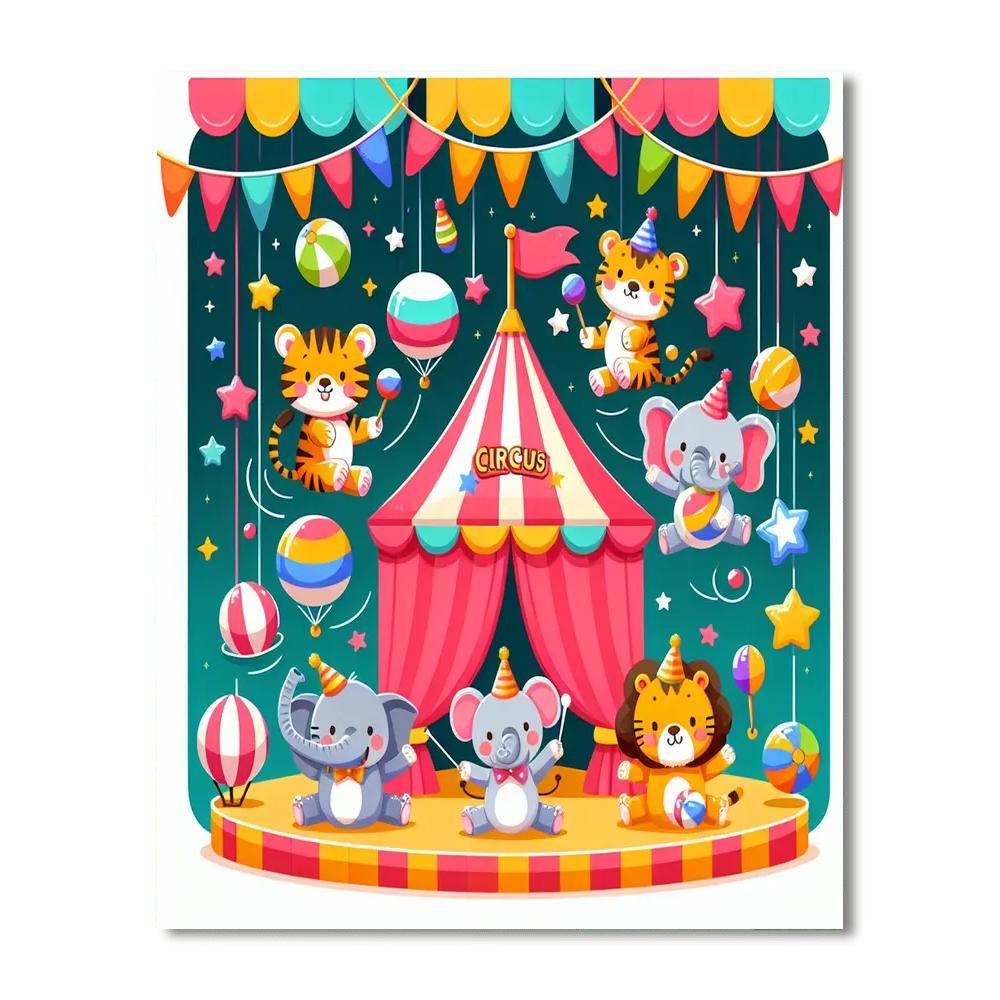 Animal Circus Extravaganza Paint By Numbers