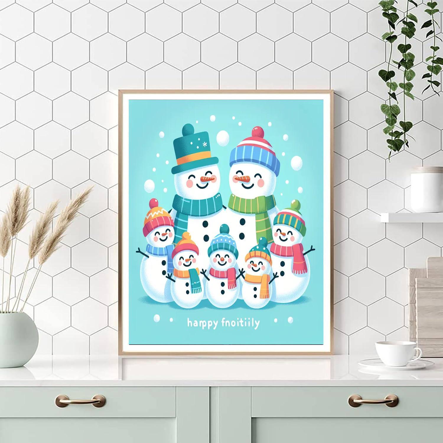 Whimsical Snowman Family Paint By Numbers Kits