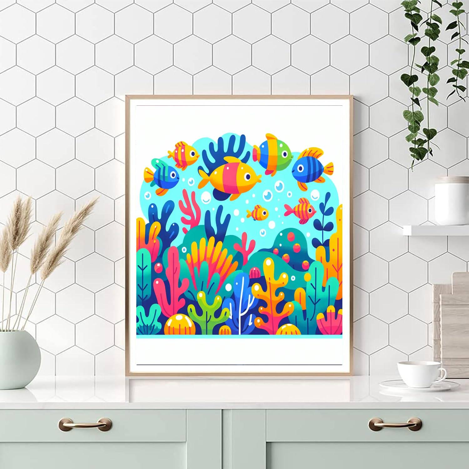Underwater Wonders World Painting Number Kit