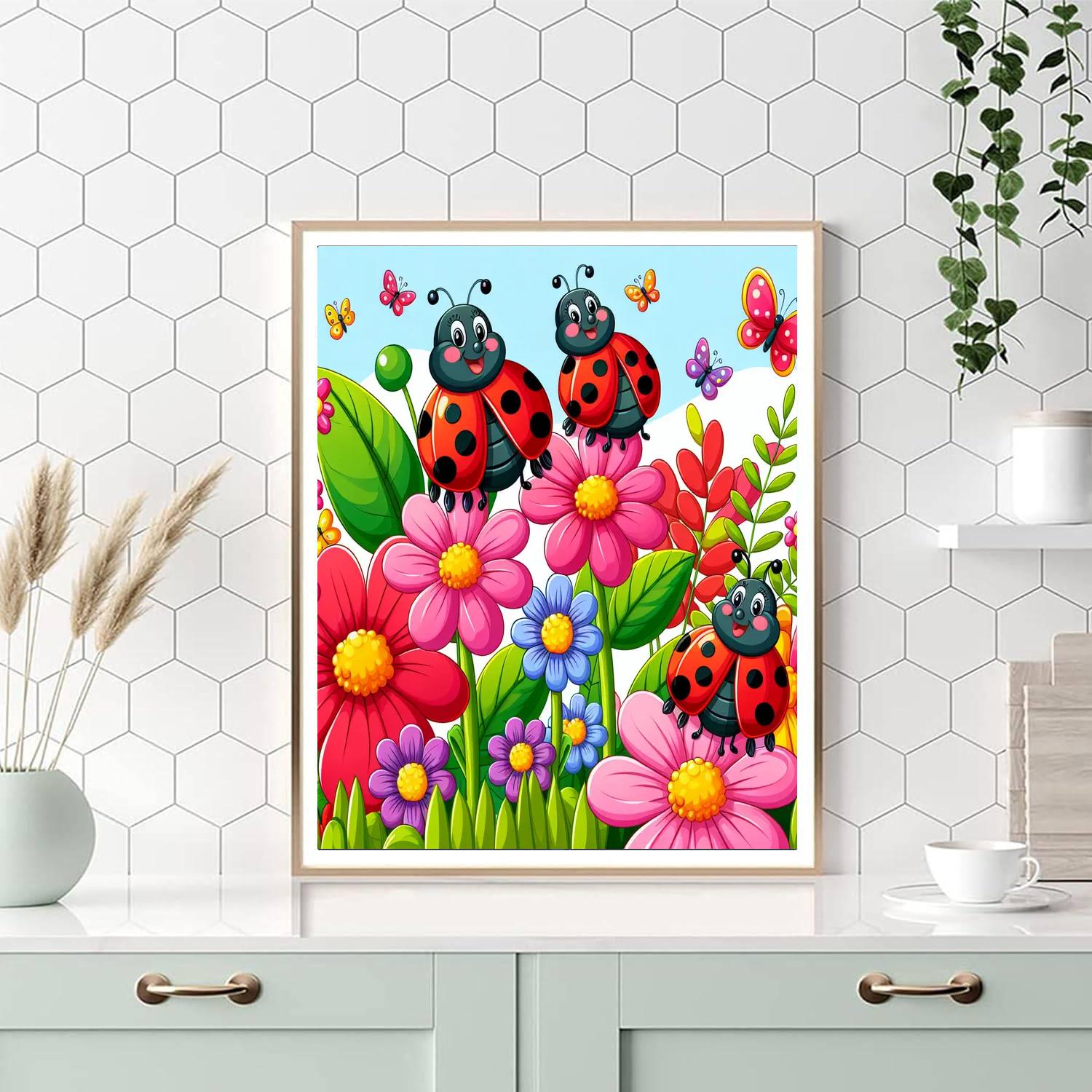 Lovely Ladybug Garden Paint By Number