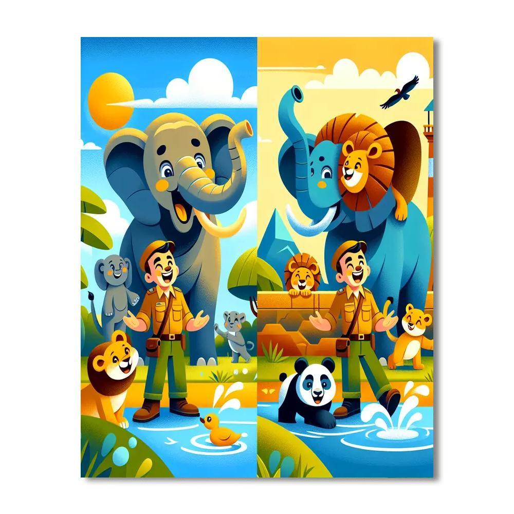 Cheerful Zoo Day Paint By Numbers Kits