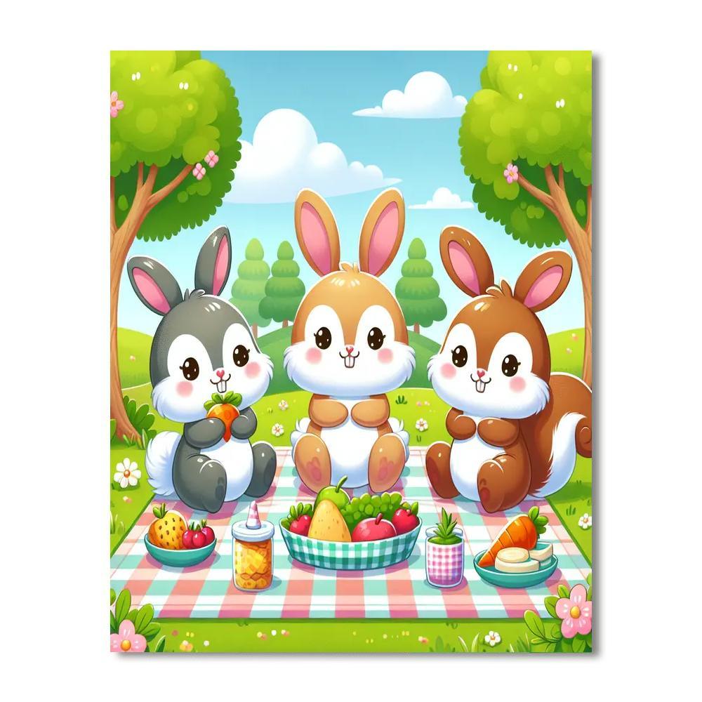 Playful Picnic Party Paint By Numbers Art