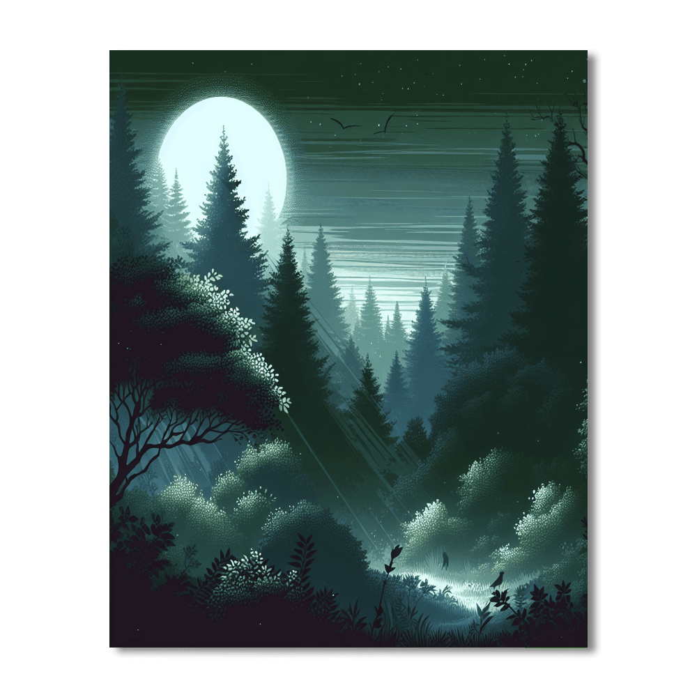 Midnight Forest Mystery Paint By Numbers