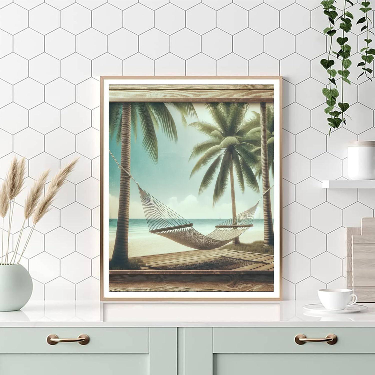 Dreamy Beachside Hammock DIY Paint By Numbers